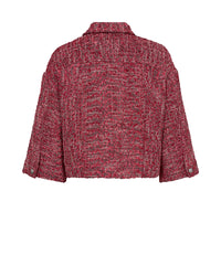 MOS MOSH Penn Mino Jacket in Cayenne with button front and flap pockets, stretch denim-inspired women’s jacket at Hollie Rose.
