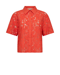 MOS MOSH | LIA RIVER SS LACE SHIRT - SPICY ORG 177140