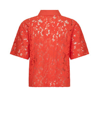 MOS MOSH | LIA RIVER SS LACE SHIRT - SPICY ORG 177140