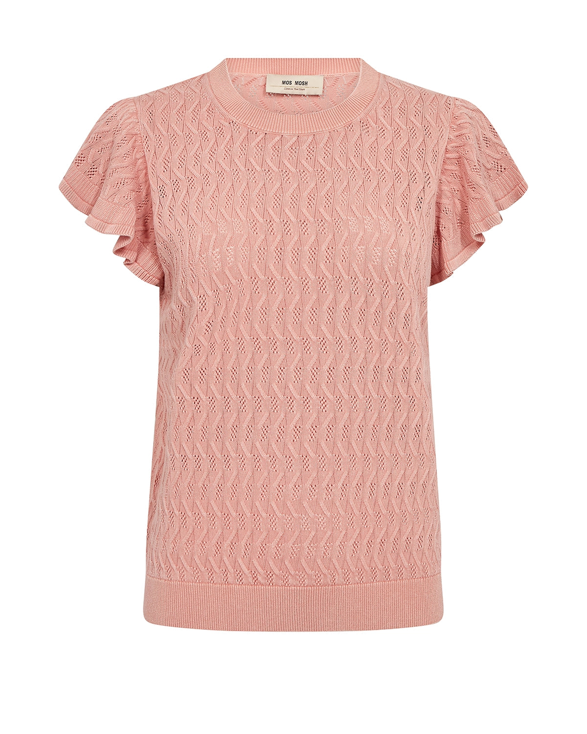 MOS MOSH | GANNA PATTERN O-NECK KNIT TOP - PEACHY 177580