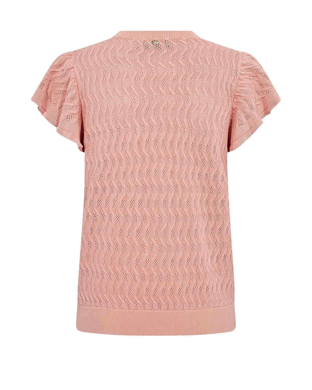 MOS MOSH | GANNA PATTERN O-NECK KNIT TOP - PEACHY 177580