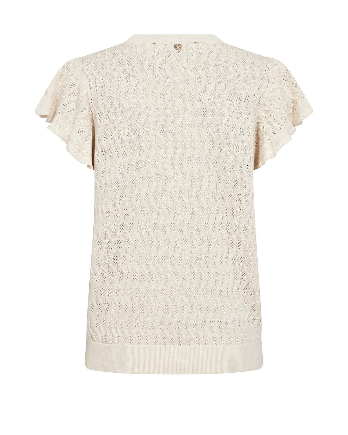 MOS MOSH | GANNA PATTERN O-NECK KNIT TOP - ECRU 177580