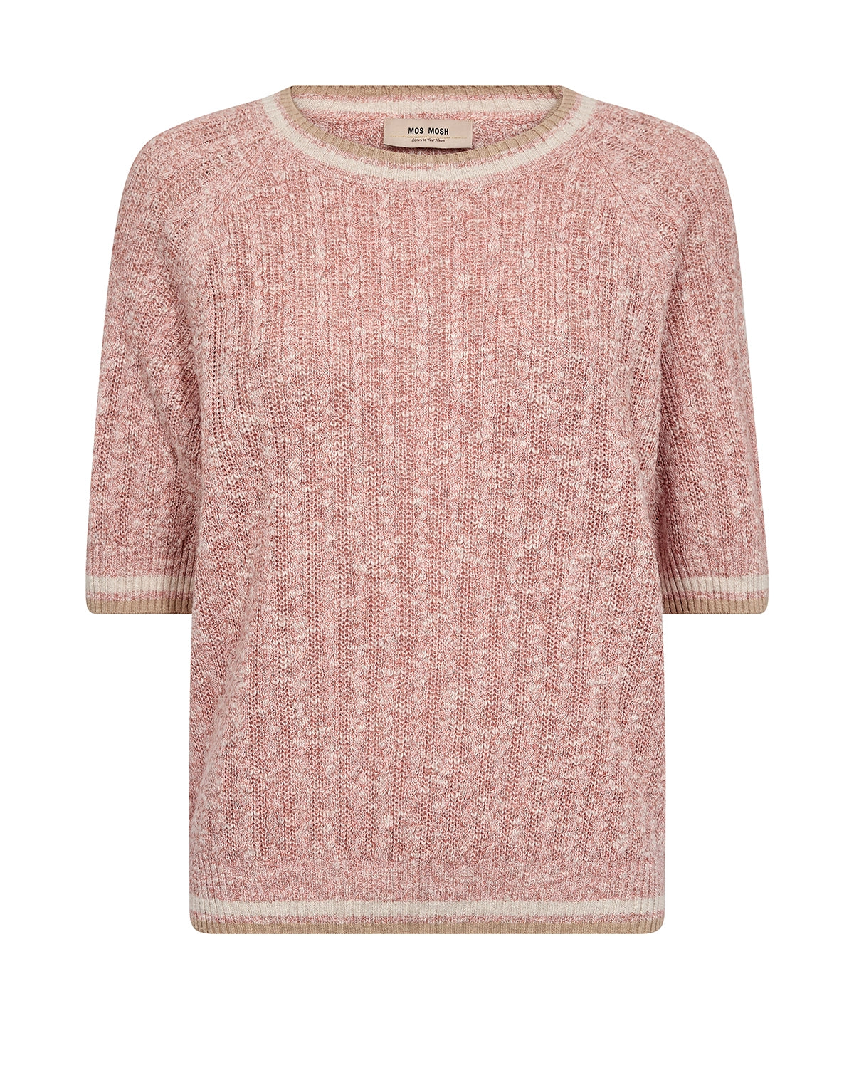 MOS MOSH | MARISOLA LINE SS LINEN KNIT - PEACHY 177710