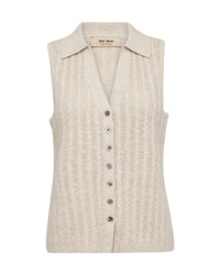 MOS MOSH | RINJA MARISOL LINE KNIT TOP - ECRU 177720