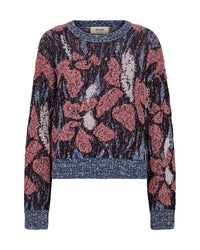 MOS MOSH | TEANA INTARSIA KNIT - CROWN BLUE 177750