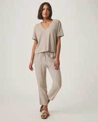 Splendid | Angie Straight Crotchet Pant - Fawn