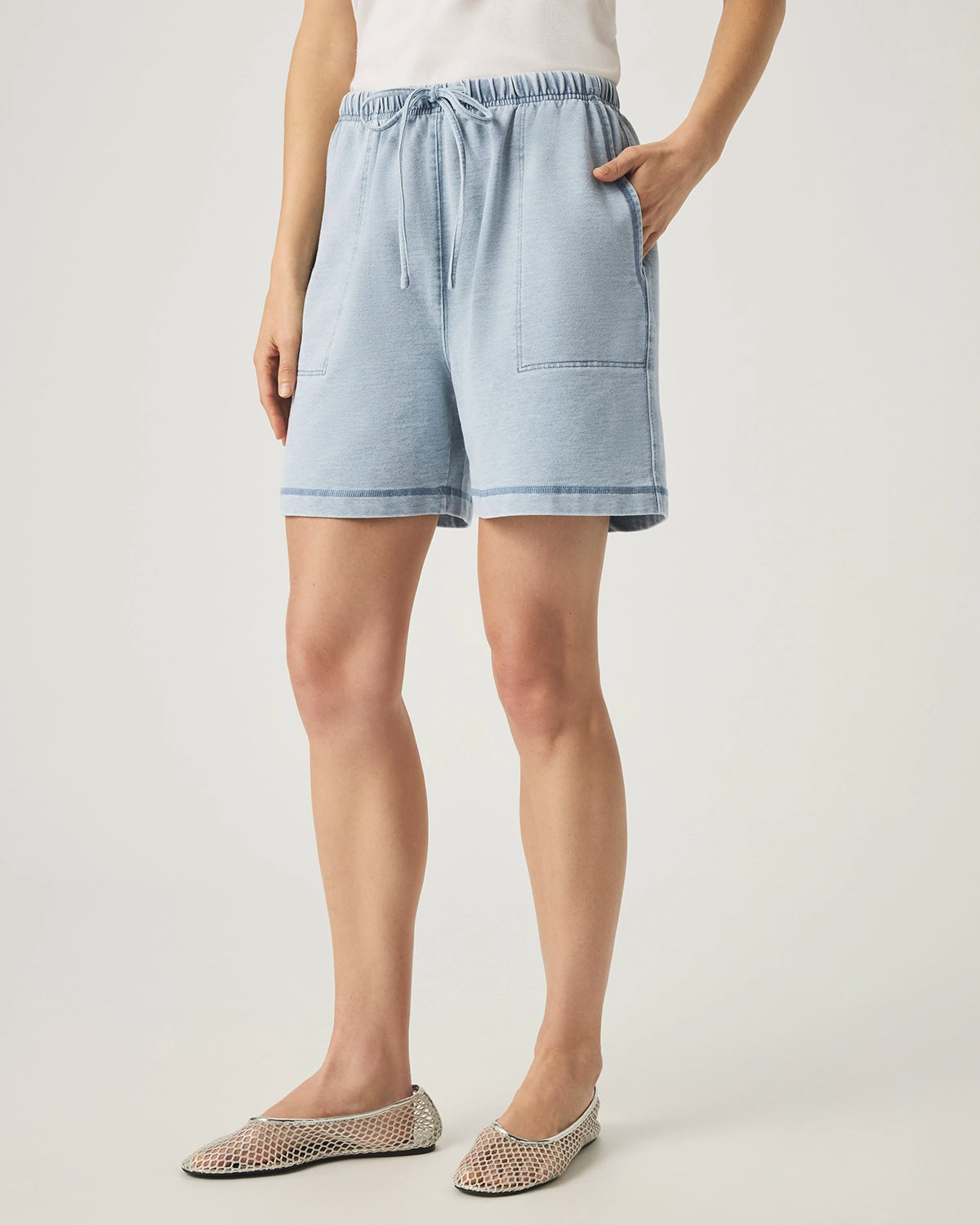 Splendid | Bleach Indigo Terry Shorts - Bleached Indigo
