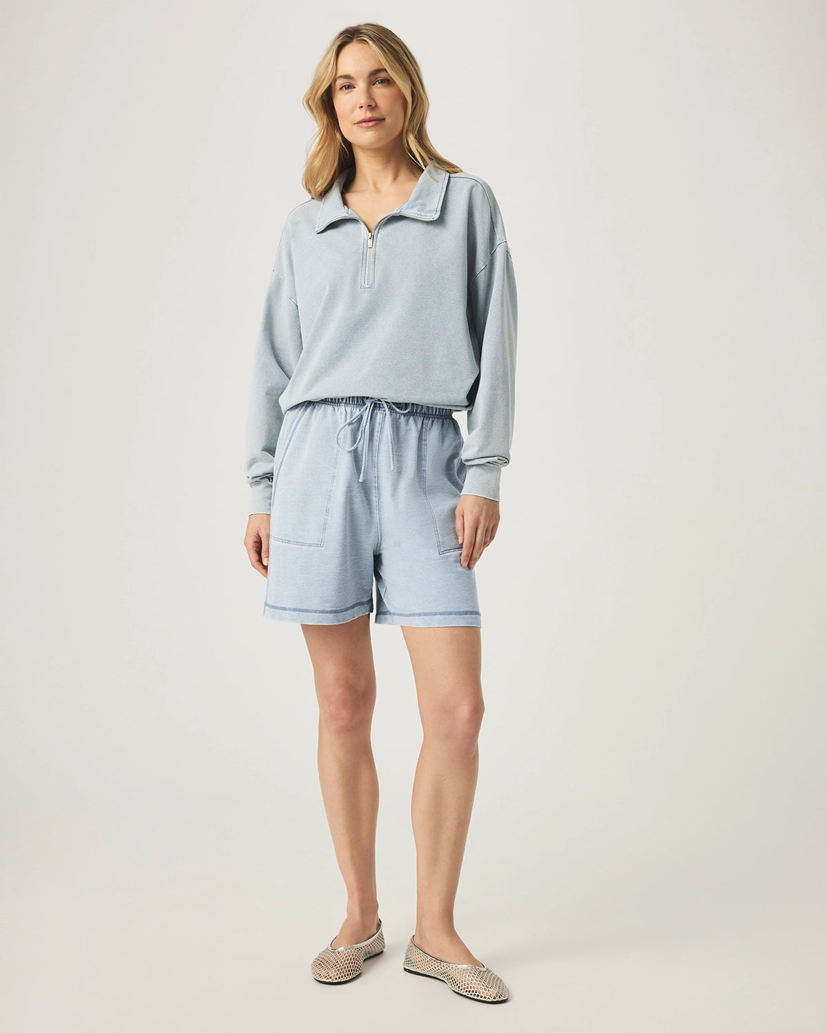 Splendid | Bleach Indigo Terry Shorts - Bleached Indigo