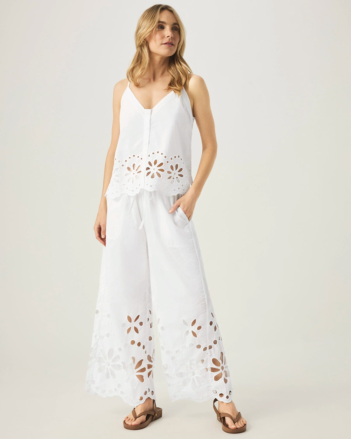 Splendid | Emma Eyelet Pant - White