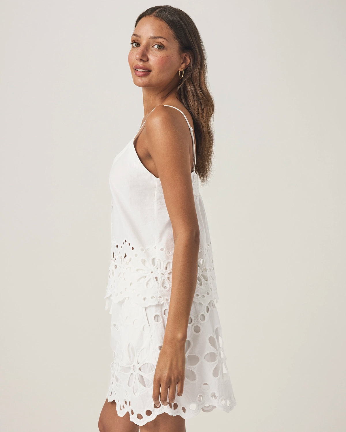 Splendid | Emma Eyelet Tank - White