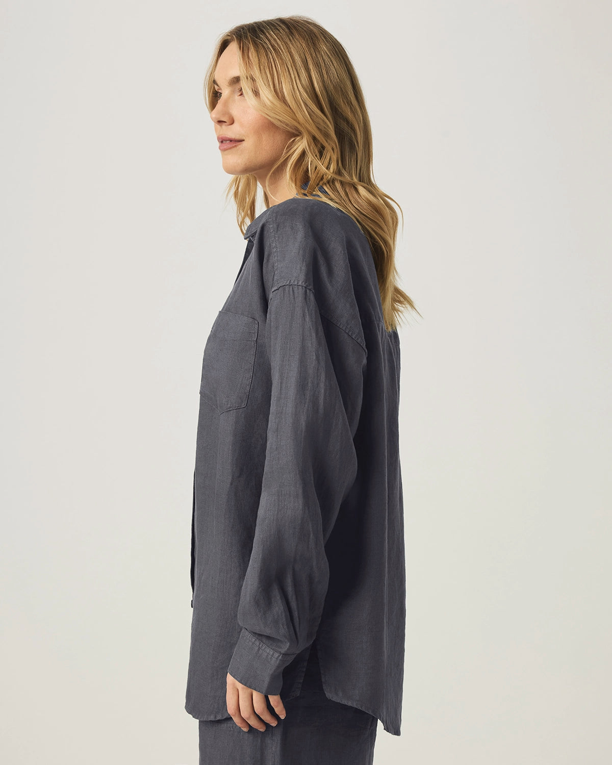 Splendid | Stella Linen Button Down - Ink