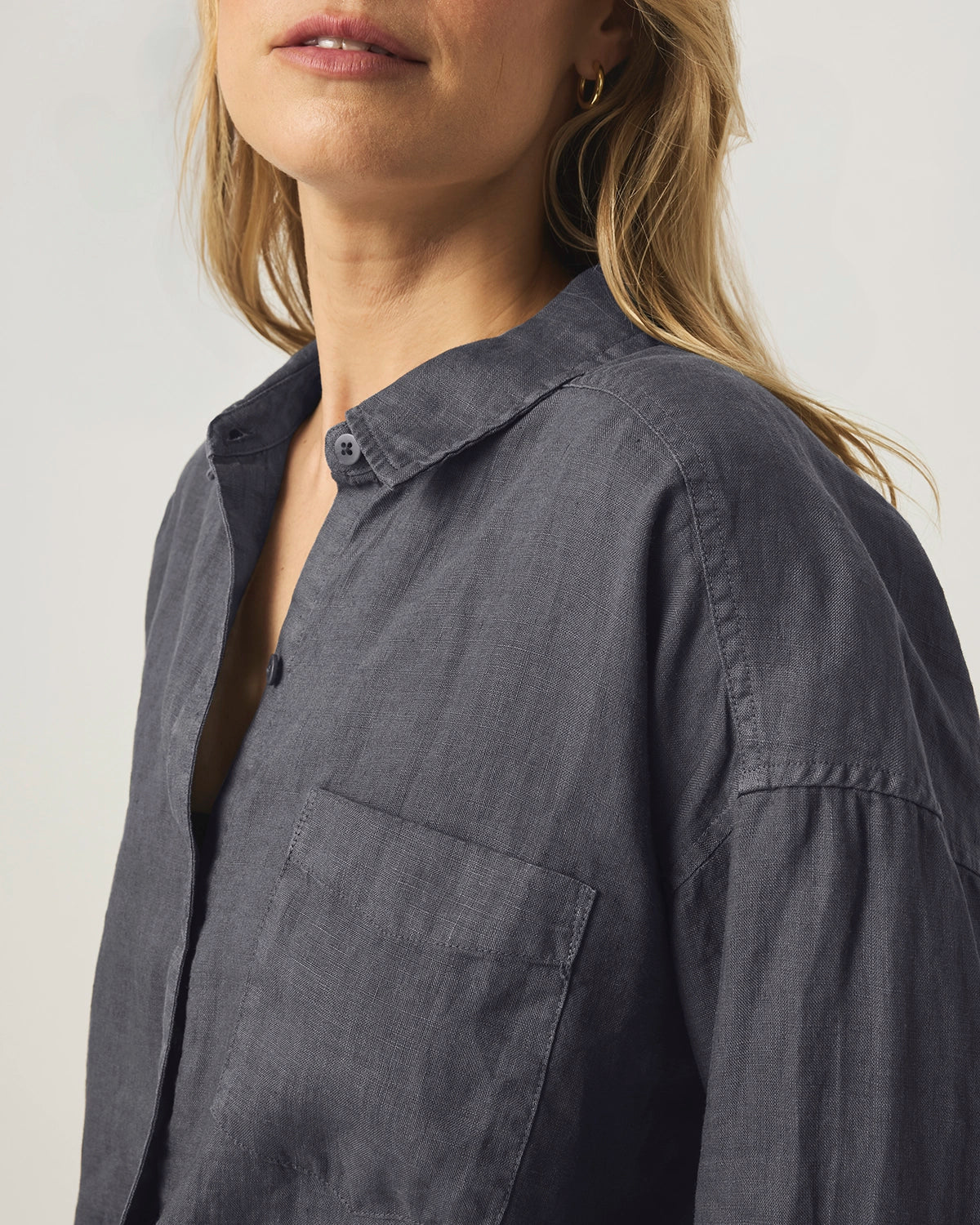 Splendid | Stella Linen Button Down - Ink