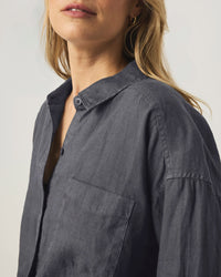 Splendid | Stella Linen Button Down - Ink