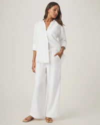 Splendid | Stella Linen Button Down - White