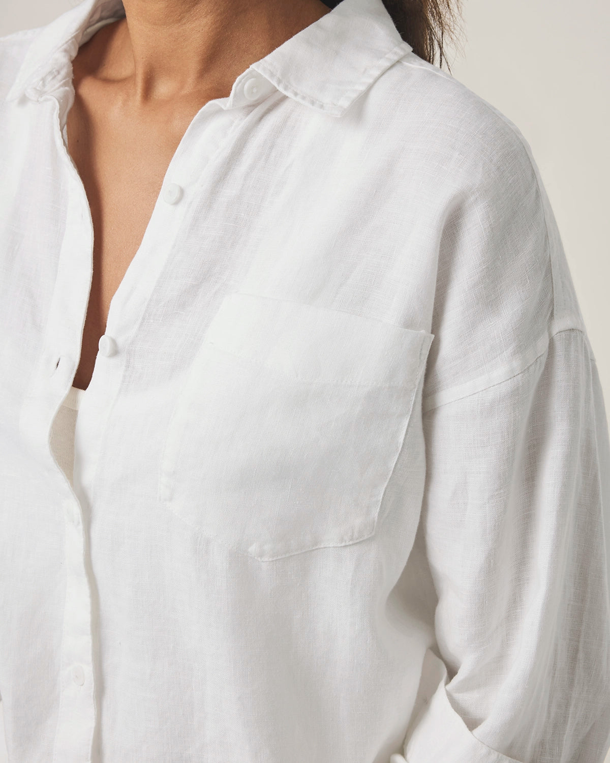 Splendid | Stella Linen Button Down - White