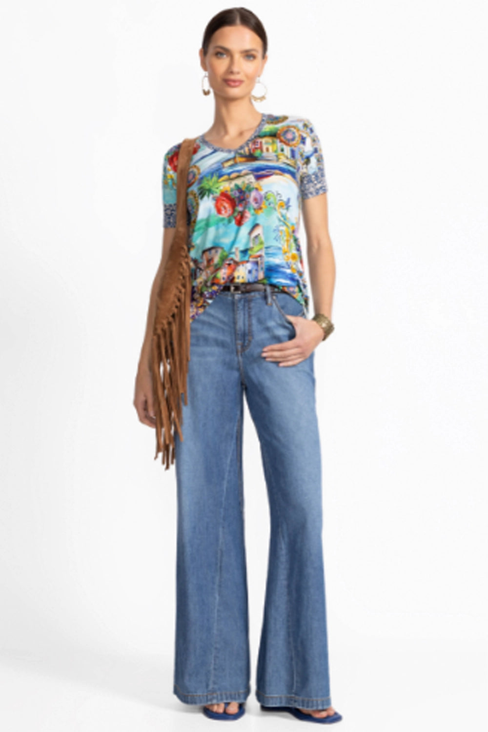 JOHNNY WAS | THE JANIE FAVORITE SS V-NECK SWING TEE T15325-5
