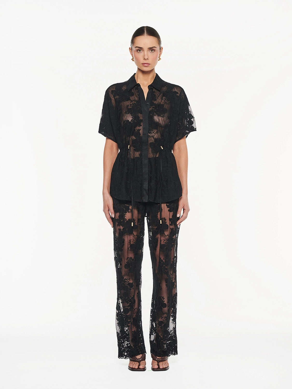 KIVARI | Jaxon Lace Shirt - Black Lace