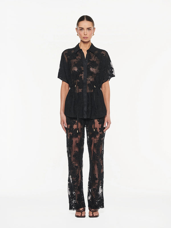 KIVARI | Jaxon Lace Shirt - Black Lace