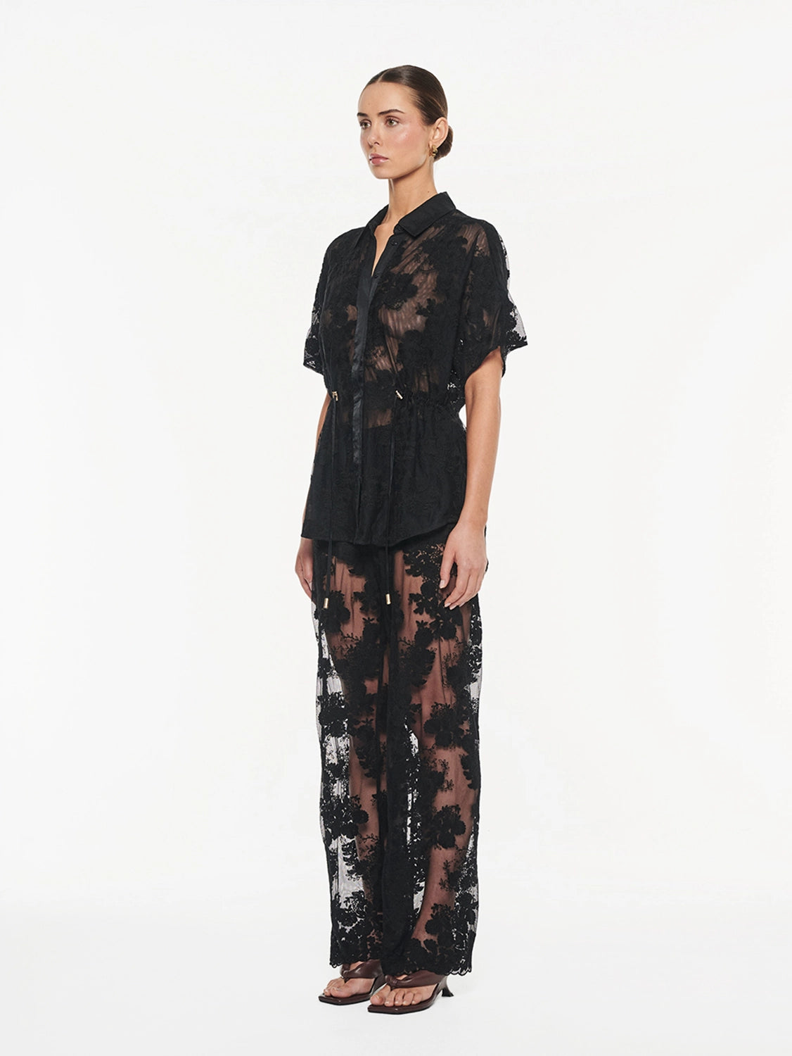 KIVARI | Jaxon Lace Shirt - Black Lace