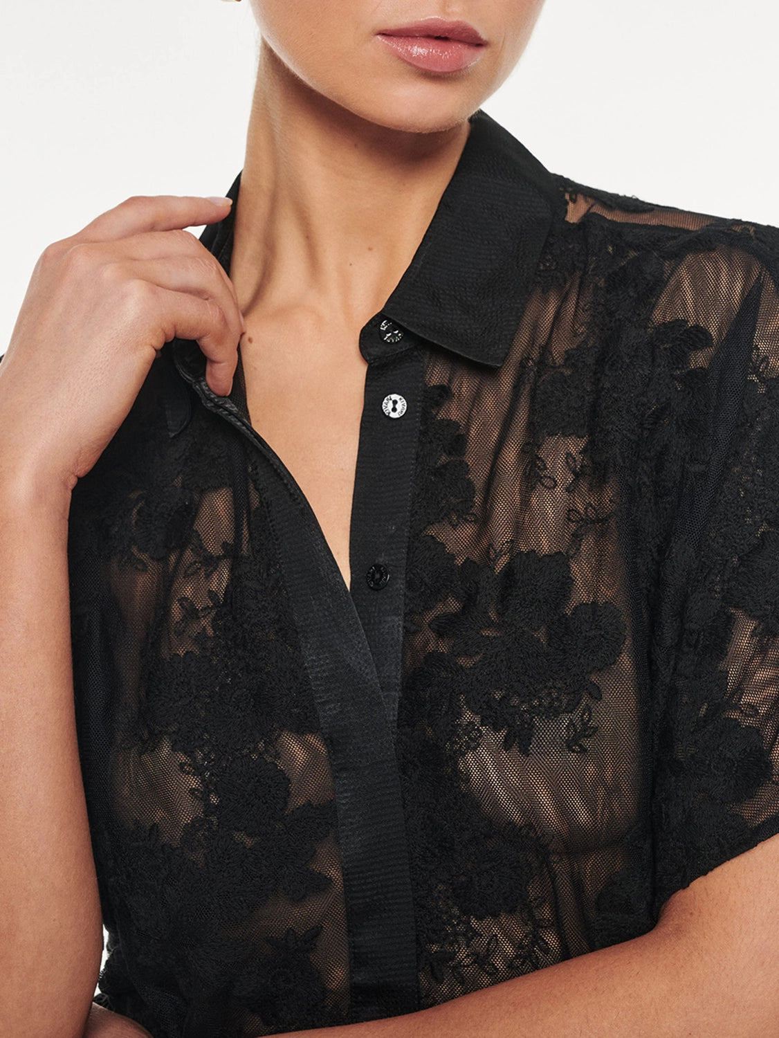 KIVARI | Jaxon Lace Shirt - Black Lace