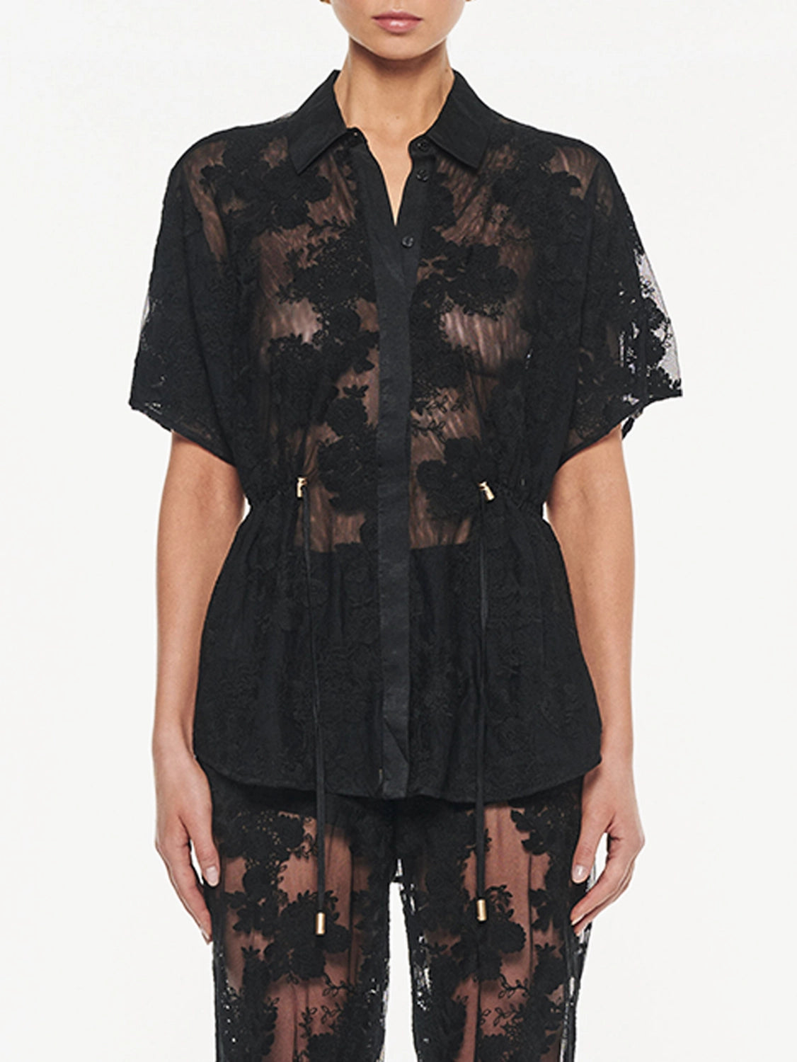 KIVARI | Jaxon Lace Shirt - Black Lace