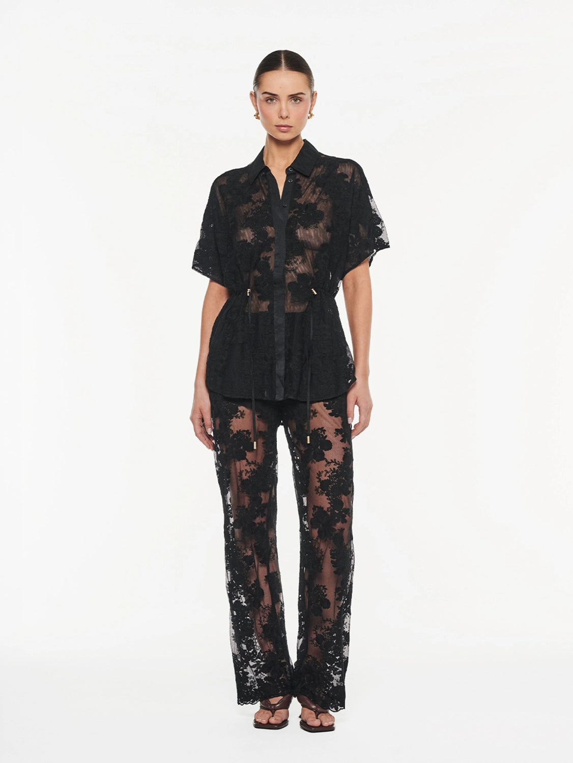 KIVARI | Jaxon Lace Shirt - Black Lace