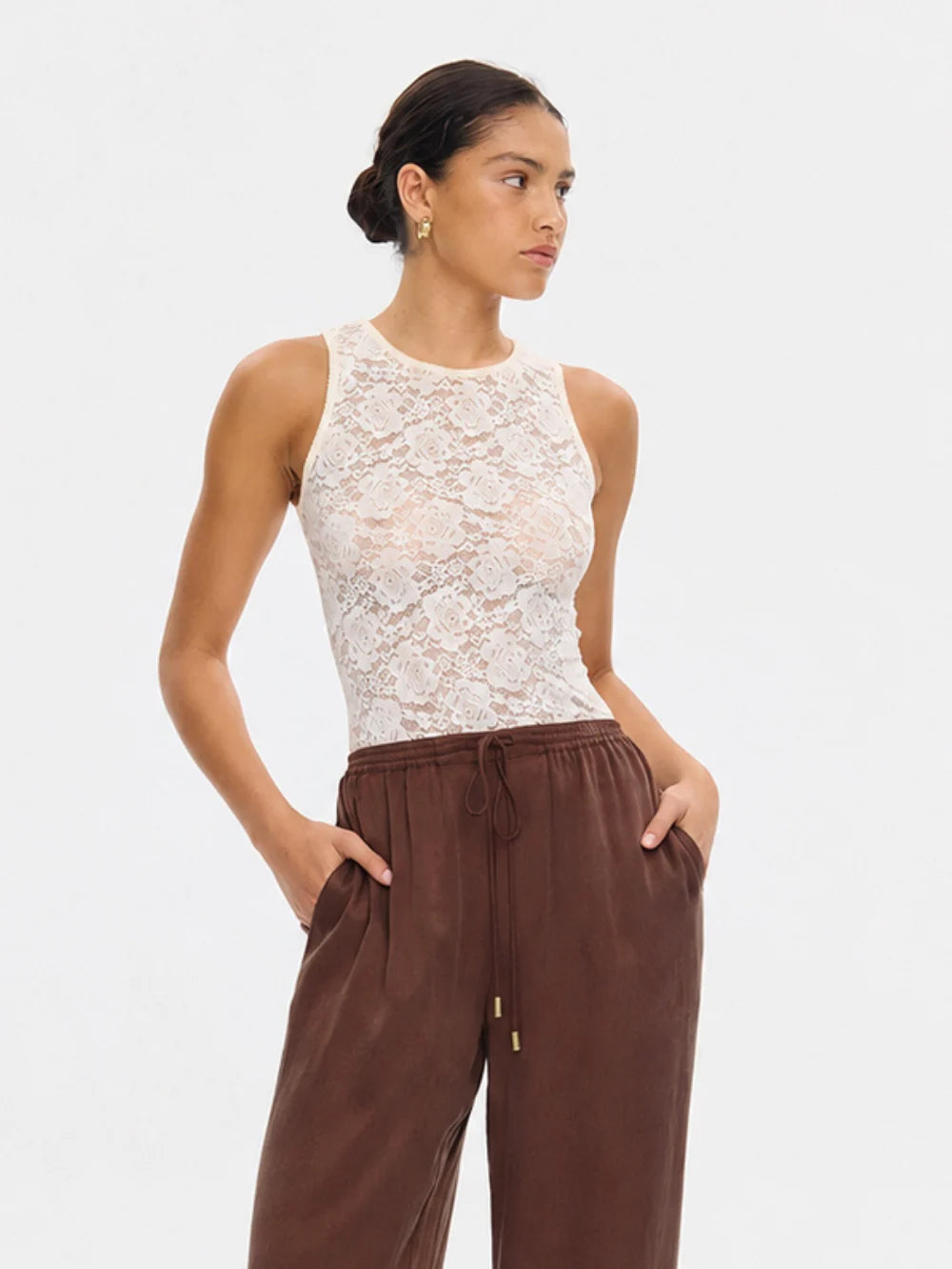 KIVARI | Bonnie Lace Tank - Ivory