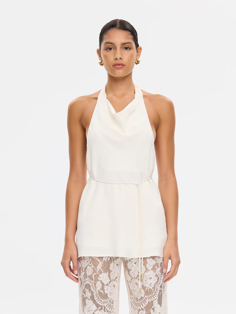 KIVARI | Arabella Halter Top - Cream