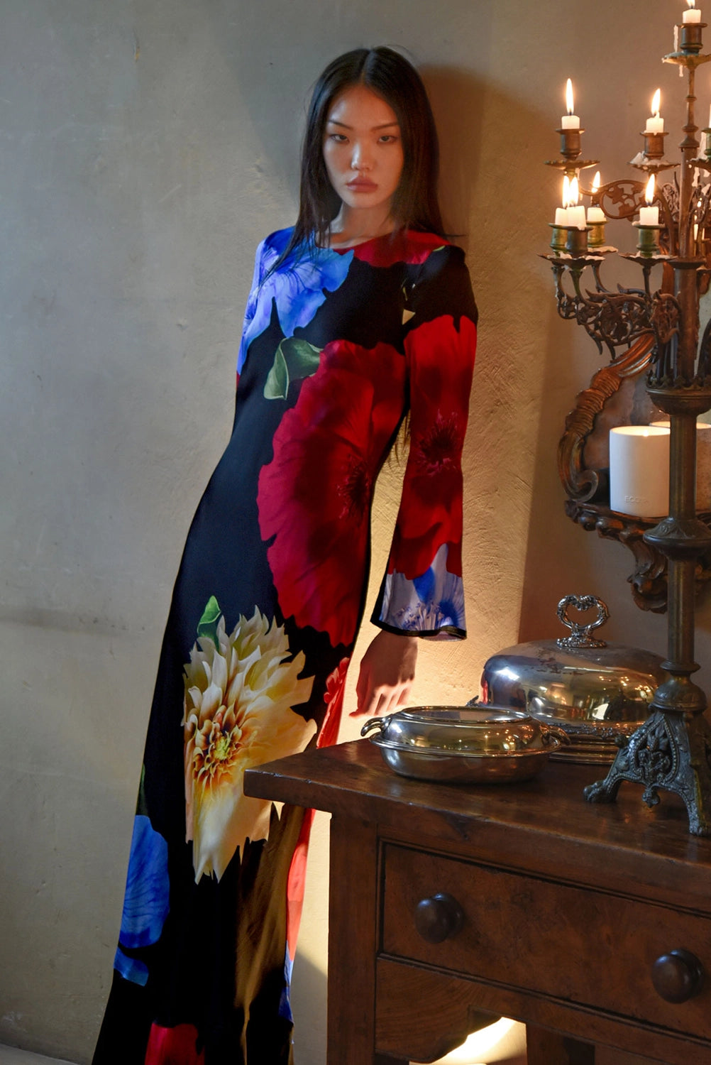 TRELISE COOPER | GLOW FOR IT DRESS - BLACK FLORAL