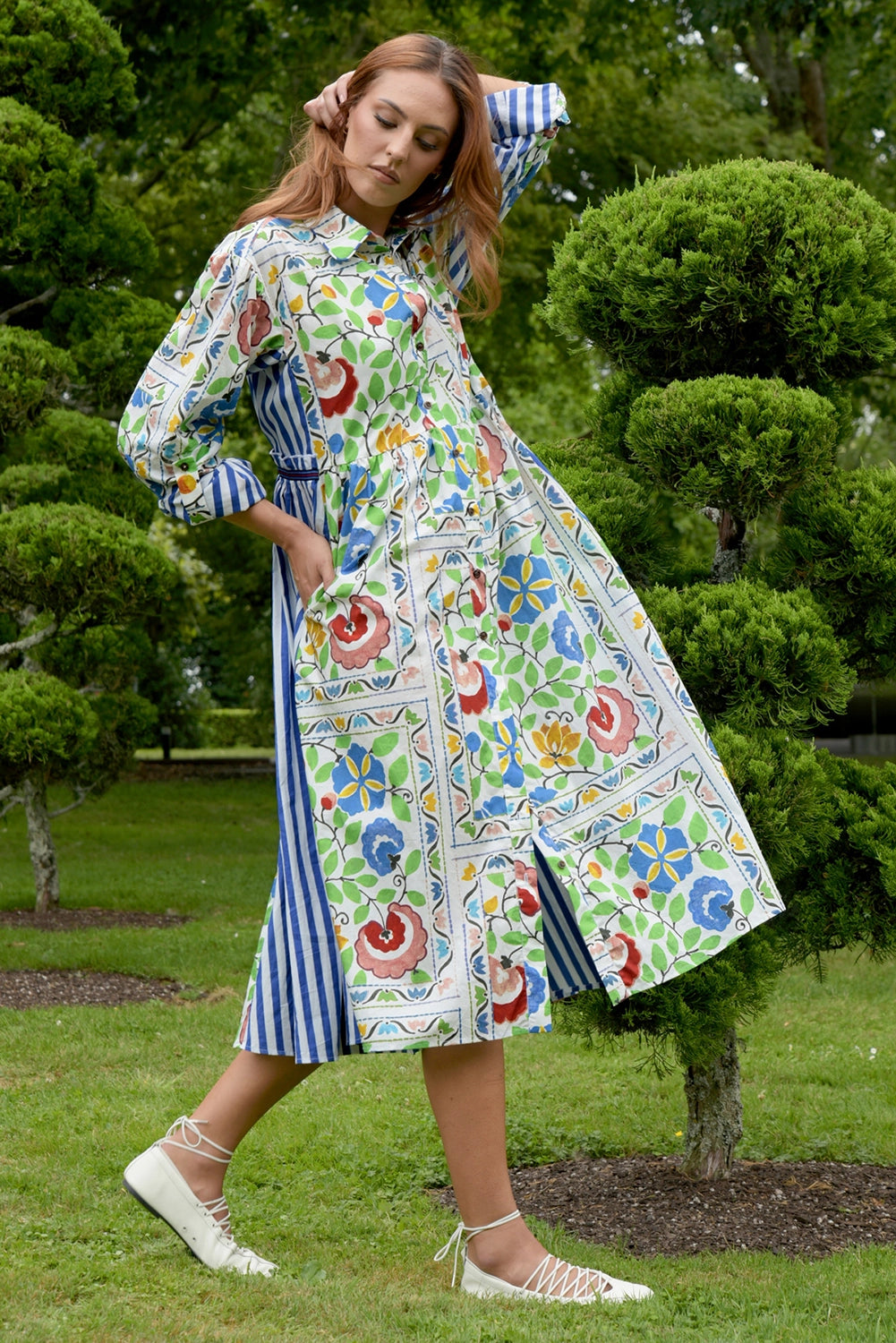 TRELISE COOPER | TIED EFFECTS DRESS - GARDEN FLORAL