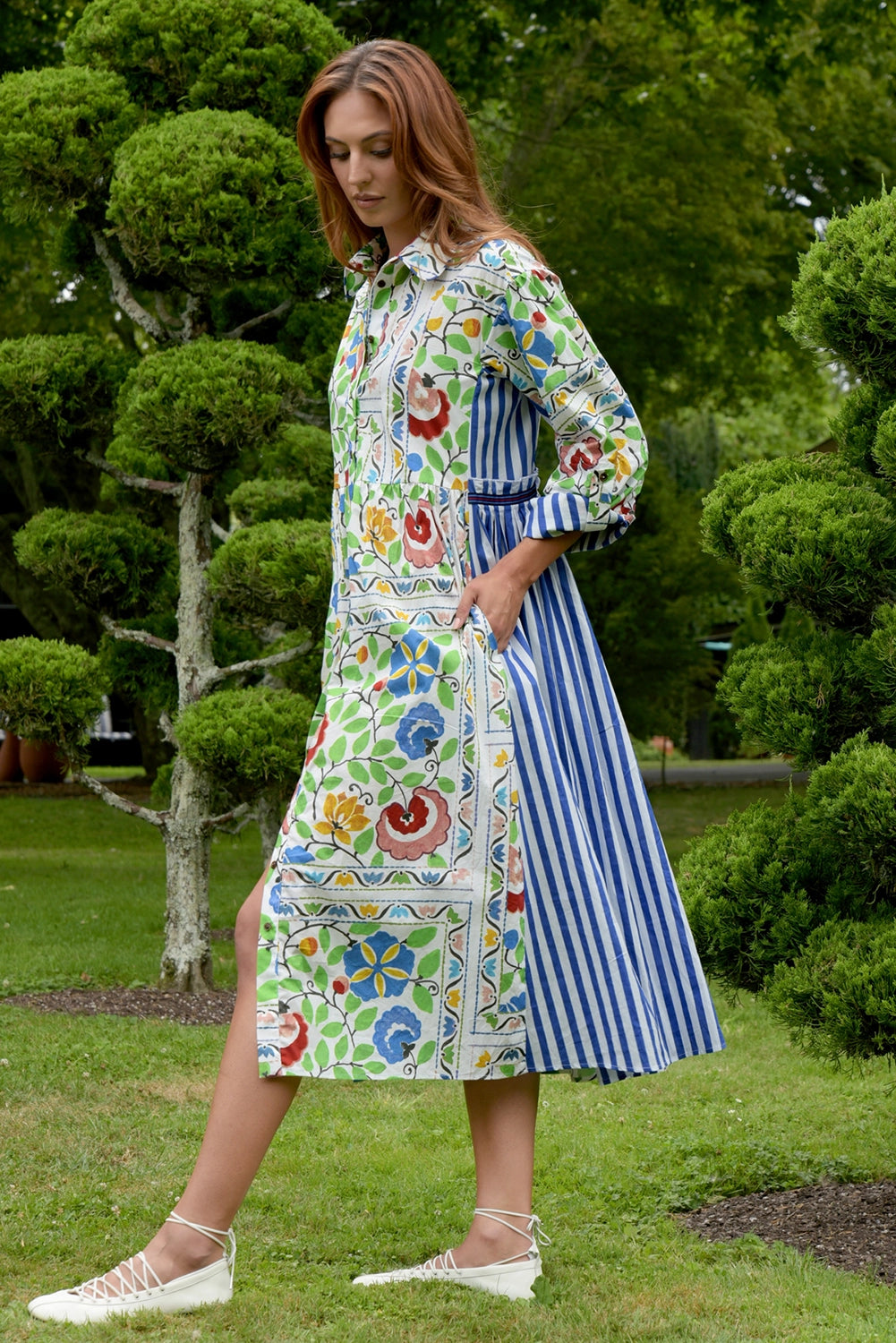 TRELISE COOPER | TIED EFFECTS DRESS - GARDEN FLORAL