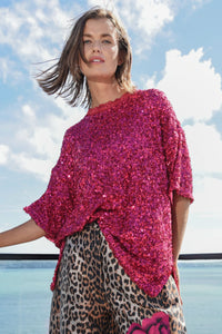 TRELISE COOPER | SPARKLE LIKE YOU MEAN IT T-SHIRT - RASPBERRY