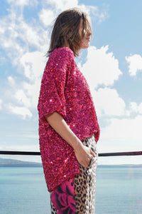 TRELISE COOPER | SPARKLE LIKE YOU MEAN IT T-SHIRT - RASPBERRY