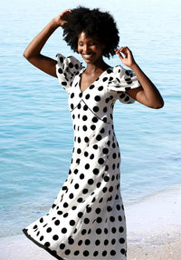 TRELISE COOPER | I MIGHT BE BIAS DRESS - WHITE/BLACK