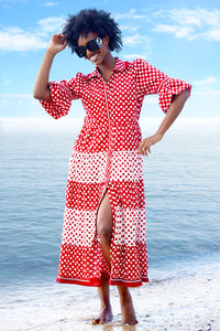 TRELISE COOPER | FLIRTY SHIRTY DRESS - RED/WHITE