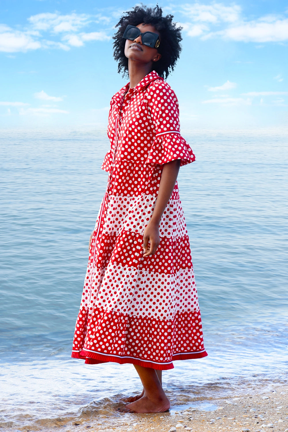TRELISE COOPER | FLIRTY SHIRTY DRESS - RED/WHITE