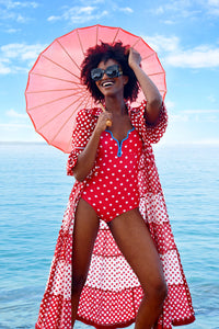 TRELISE COOPER | FLIRTY SHIRTY DRESS - RED/WHITE