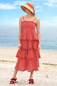 TRELISE COOPER | TIME TO FLOUNCE DRESS - RED/WHITE