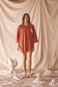 Shop Kinga Csilla Team KC Tee Dress in washed cotton with sporty stripe sleeves, relaxed V-neck and oversized fit at Hollie Rose. Free Shipping, Afterpay & ZipPay.
