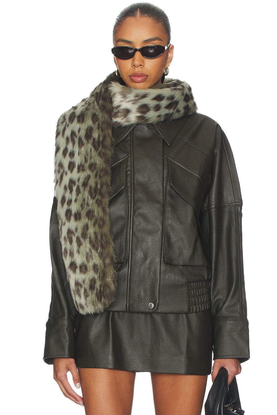 Unreal Fur | West End Scarf - Green Leopard