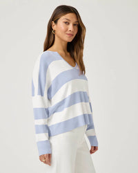 Splendid | Veronica Stripe Swtr - White/Seaport