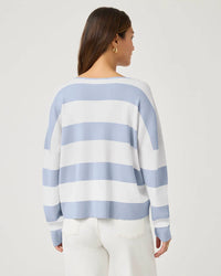 Splendid | Veronica Stripe Swtr - White/Seaport