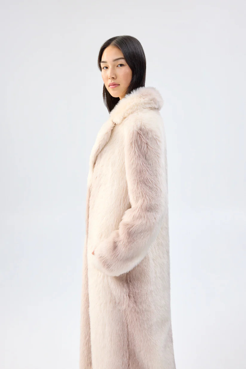 Unreal Fur | White Plains Coat - Ombre Cream