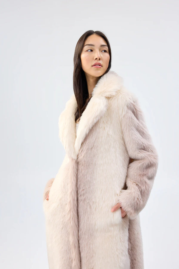 Unreal Fur | White Plains Coat - Ombre Cream