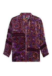 JOHNNY WAS | THE SLIM AUDREY COLLARED SHIRT - DOMITILA BURNOUT C17625-O