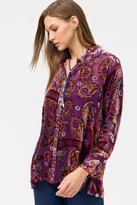JOHNNY WAS | THE SLIM AUDREY COLLARED SHIRT - DOMITILA BURNOUT C17625-O