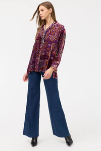 JOHNNY WAS | THE SLIM AUDREY COLLARED SHIRT - DOMITILA BURNOUT C17625-O