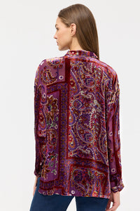 JOHNNY WAS | THE SLIM AUDREY COLLARED SHIRT - DOMITILA BURNOUT C17625-O