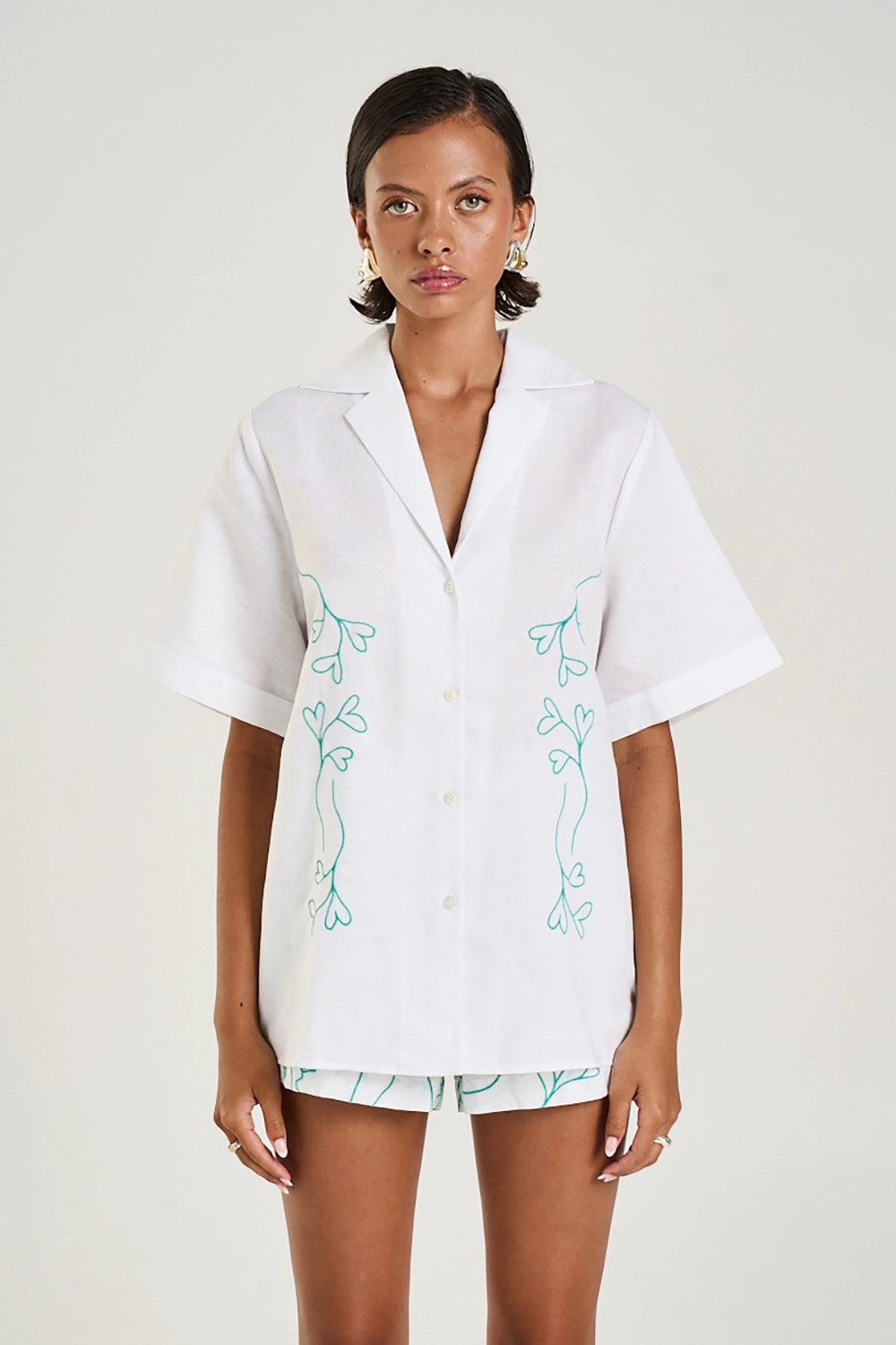 SUMMI SUMMI | COLLARED SS SHIRT - I HEART U