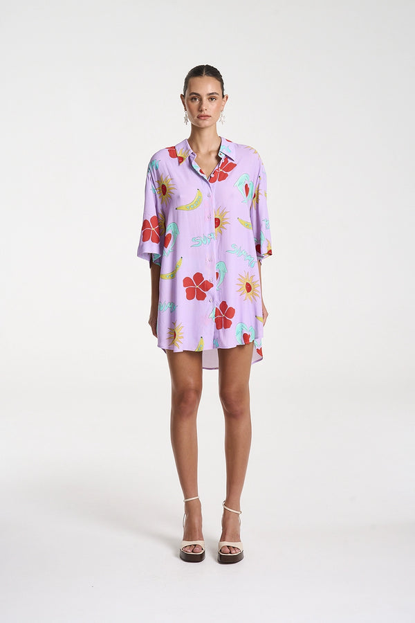 SUMMI SUMMI | BIG SHIRT - LILAC TROPPO
